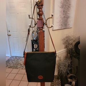 Dooney and Bourke Nylon Crossbody in Black and Tan